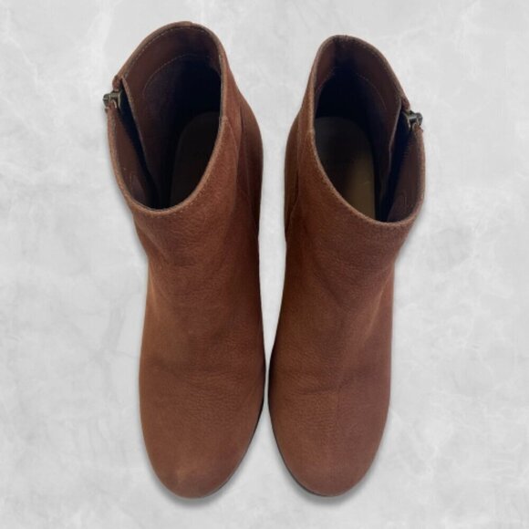 Cole Haan Grand OS Leather Ankle Boots with Block Heel Side Zipper Brown W 6.5B - Picture 3 of 12